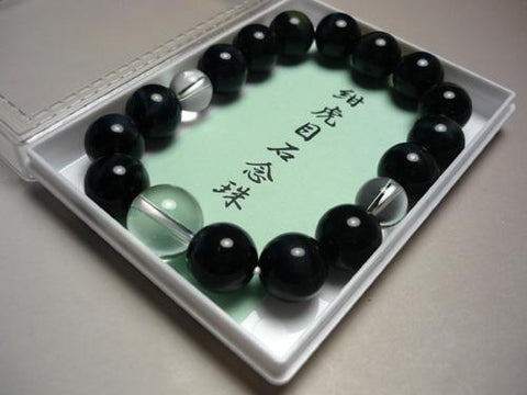 Navy Blue Tiger's Eye 12mm Bracelet, Crystal Finish