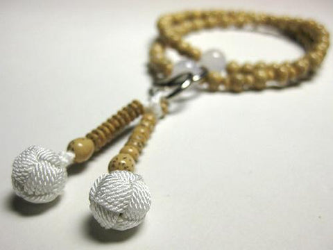 White Agate Formal Prayer Beads Bracelet 633v019000000 - bead detail 4