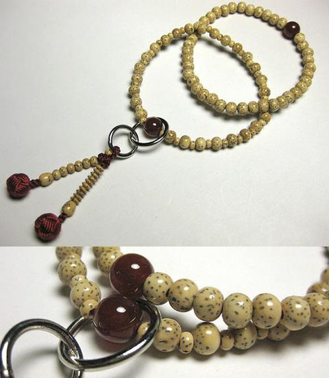 Agate Formal Prayer Beads Bracelet 633v020000000 - Jodo Shu sect, July birthstone