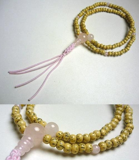 Rose Quartz Formal Prayer Beads Bracelet 633v029000000 - Rinzai sect, March birthstone