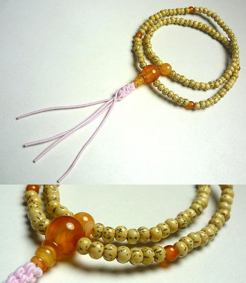Striped Agate Formal Prayer Beads Bracelet 633v035000000 - Rinzai Zen sect, August birthstone