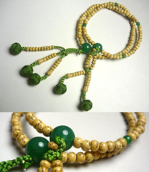 Aventurine Formal Prayer Beads Bracelet 633v045000000 - Nichiren sect, May birthstone