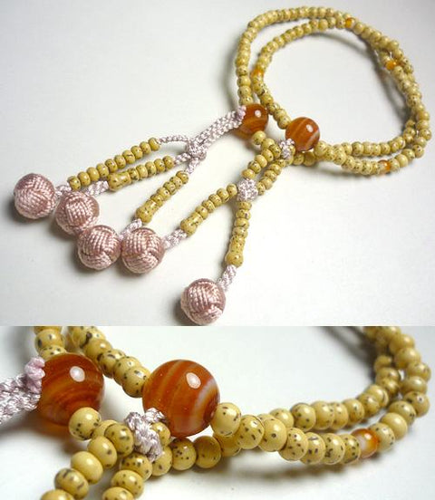 Striped Agate Formal Prayer Beads Bracelet 633v048000000 - Nichiren sect, August birthstone