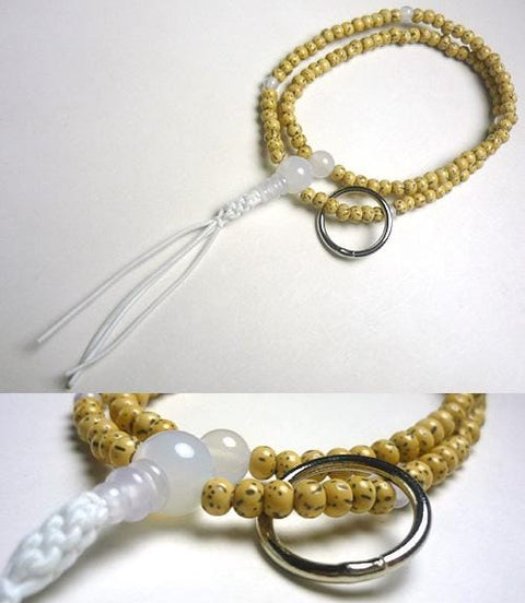 White Agate Formal Prayer Beads Bracelet 633v059000000 - Soto Zen sect, June birthstone
