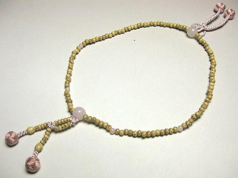 Rose Quartz Formal Prayer Beads Bracelet 633v069000000 - tassel detail