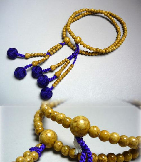 Nichiren sect formal bracelet, Indian Bodhi seed, matching set