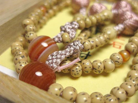 Shingon sect formal bracelet, Starry Moon Bodhi seed and sardonyx