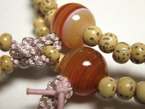 Shingon sect formal bracelet, Starry Moon Bodhi seed and sardonyx