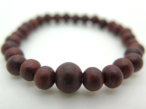 Rosewood (Shitan) Bracelet, 6mm Beads, Matching Set