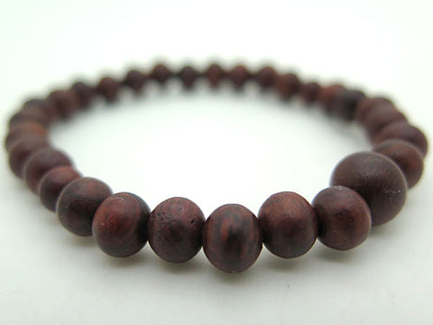 Rosewood (Shitan) Bracelet, 6mm Beads, Matching Set