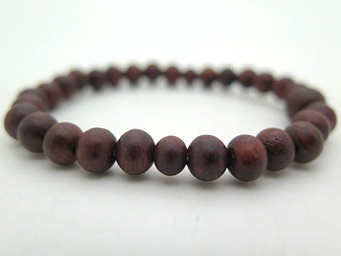 Rosewood (Shitan) Bracelet, 6mm Beads, Matching Set