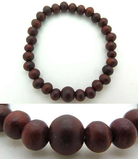 Rosewood (Shitan) Bracelet, 6mm Beads, Matching Set