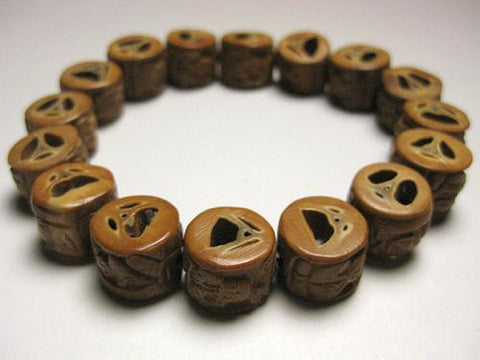 Olive Wood Bracelet, Rakan Carving
