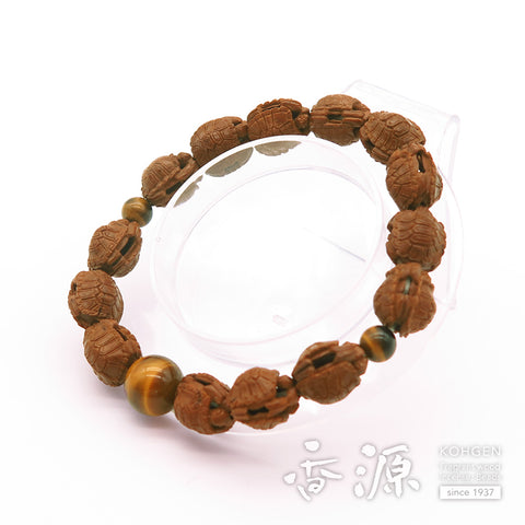 Turtle-Carved Bracelet, Tiger's Eye Style