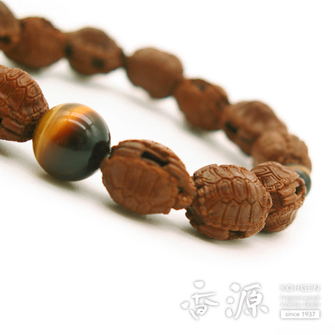 Turtle-Carved Bracelet, Tiger's Eye Style