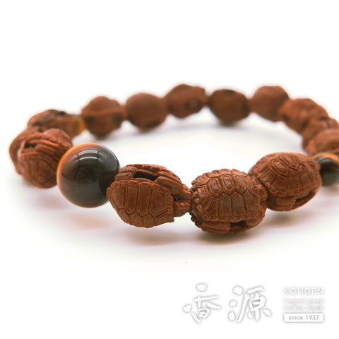 Turtle-Carved Bracelet, Tiger's Eye Style