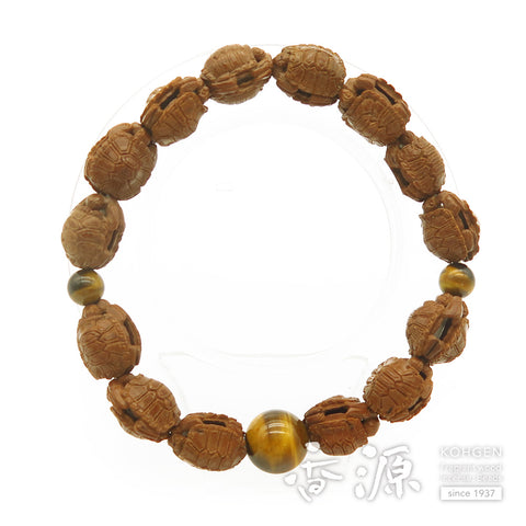 Turtle-Carved Bracelet, Tiger's Eye Style