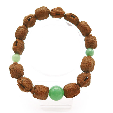 Turtle-Carved Bracelet, Aventurine Style