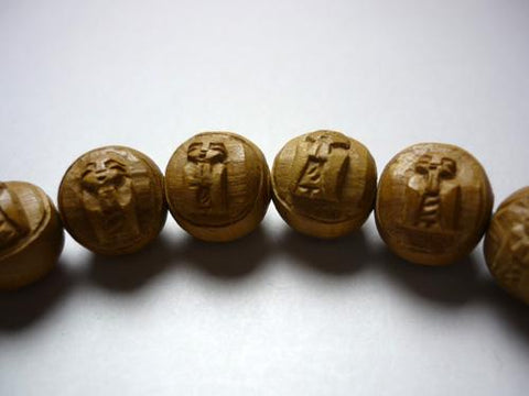 Natsume (Jujube Wood) Jizo-Carved Bracelet, Matching Set