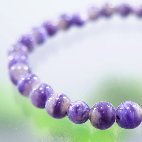 Charoite 6mm bead bracelet, matching set, limited edition
