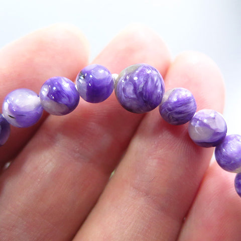 Charoite 6mm bead bracelet, matching set, limited edition