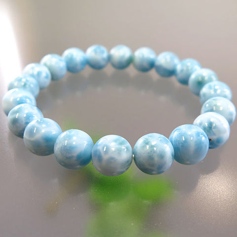 Larimar 9mm bead bracelet