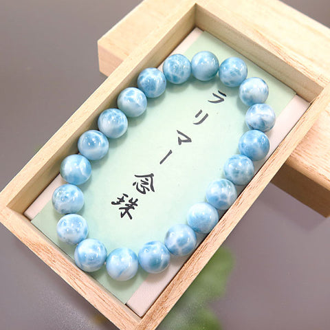 Larimar 9mm bead bracelet