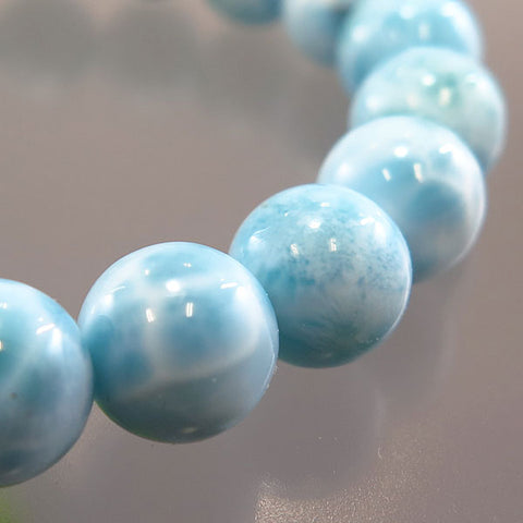 Larimar 9mm bead bracelet