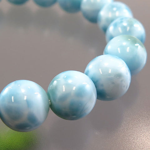 Larimar 9mm bead bracelet