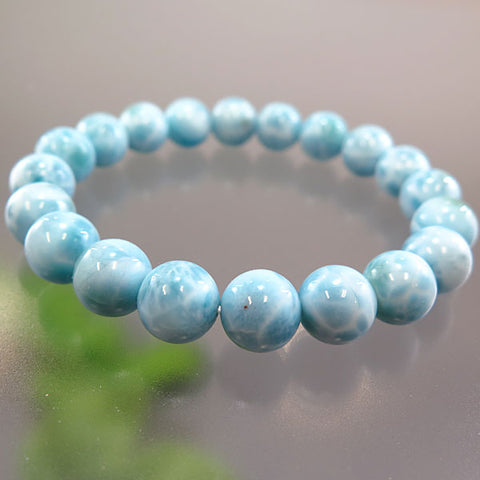 Larimar 9mm bead bracelet
