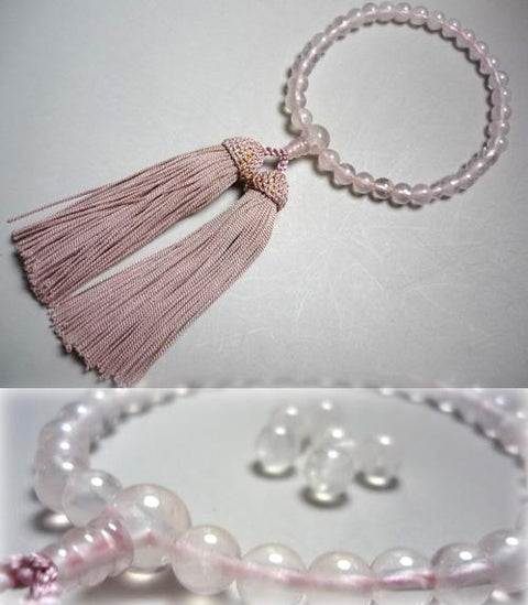 Children's prayer beads, rose quartz, for girls
