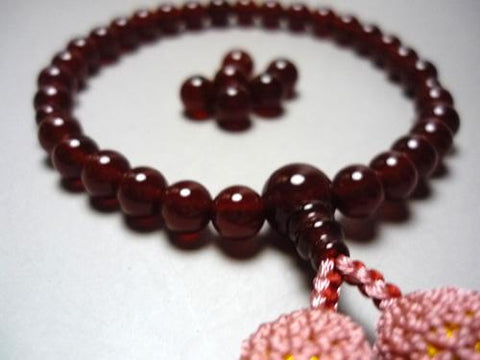 Children's prayer beads, red agate, for girls