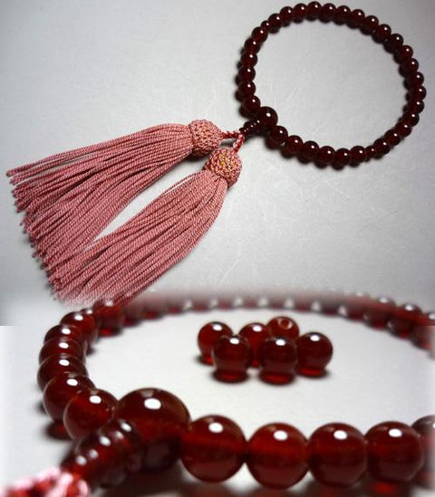 Children's prayer beads, red agate, for girls
