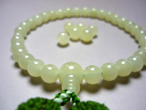 Children's prayer beads, green onyx, for girls