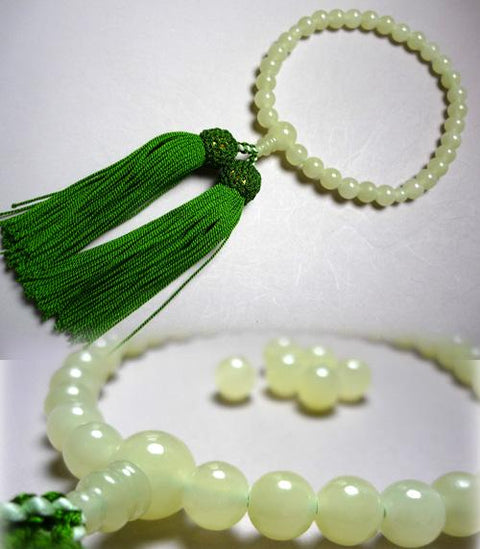 Children's prayer beads, green onyx, for girls