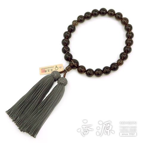 Men's prayer beads, brown crystal, 22 beads