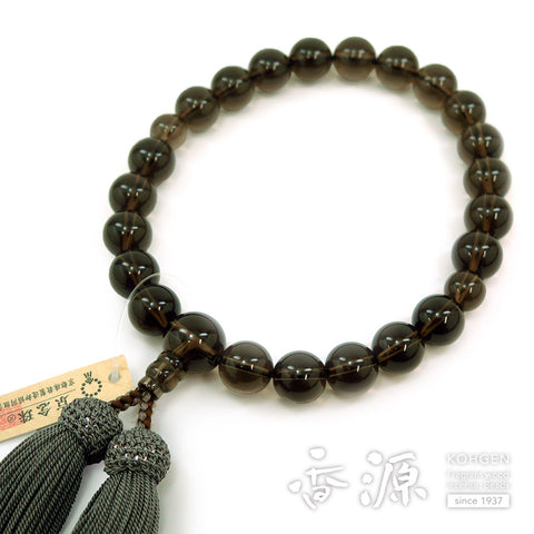 Men's prayer beads, brown crystal, 22 beads
