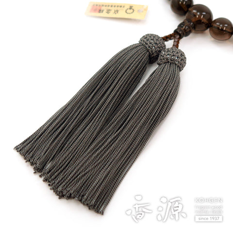 Men's prayer beads, brown crystal, 22 beads