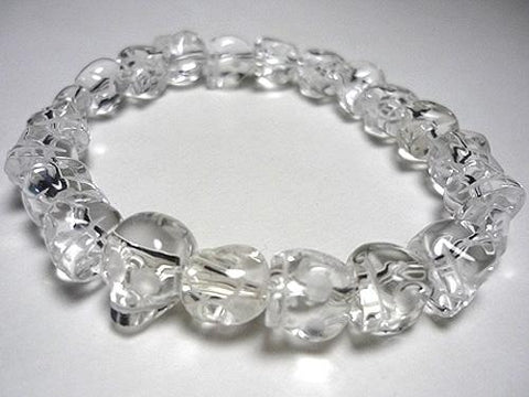 Crystal skeleton (skull carving) bracelet 10mm