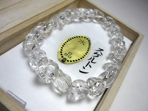 Crystal skeleton (skull carving) bracelet 10mm