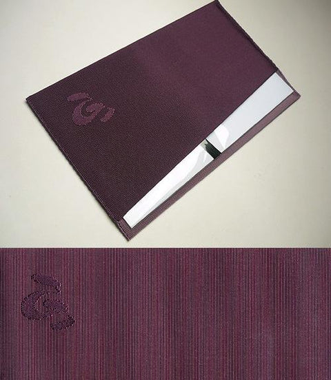 Tsuzure-Ori Tapestry Fukusa, Heart Pattern, Purple