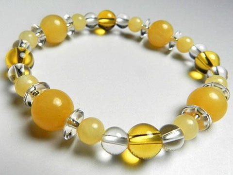 Yellow Onyx Combination Bracelet, Crystal & Citrine Finish