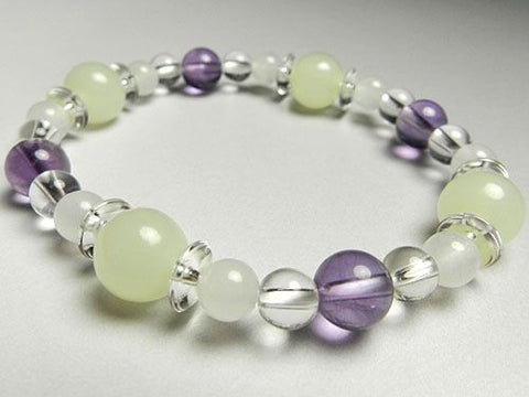White onyx and rose amethyst combination bracelet