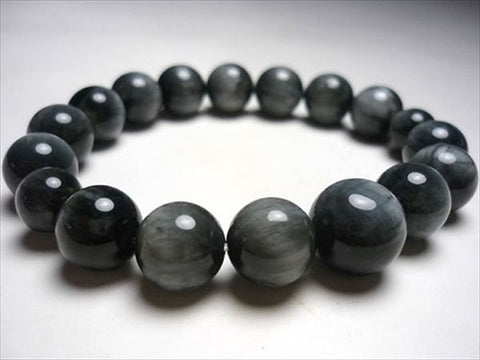 Grey tiger eye 12mm bracelet, matching set