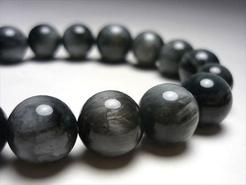 Grey tiger eye 12mm bracelet, matching set