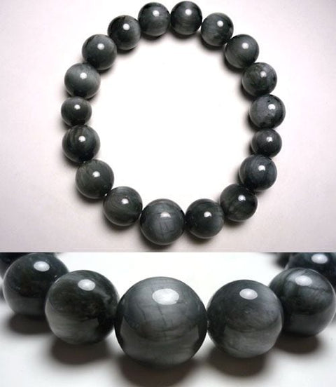 Grey tiger eye 12mm bracelet, matching set