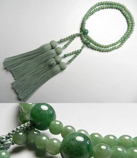Women's Finest Burmese Jade Prayer Beads, Double-Wrap