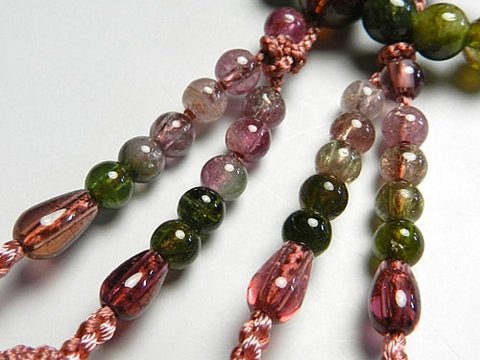 Women's Finest Mixed Tourmaline Prayer Beads, 6mm Bead, Double-Wrap