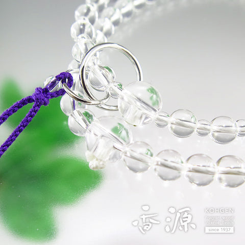 Women's Prayer Beads, Crystal, Jodo Sect, Matching Set