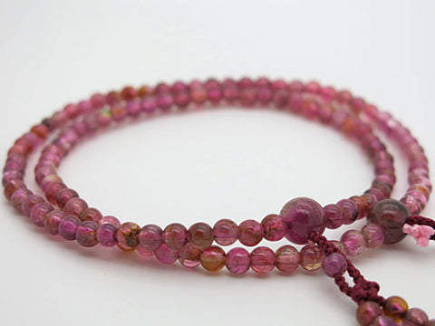 Women's Finest Pink Tourmaline Prayer Beads, 5mm Bead, Double-Wrap